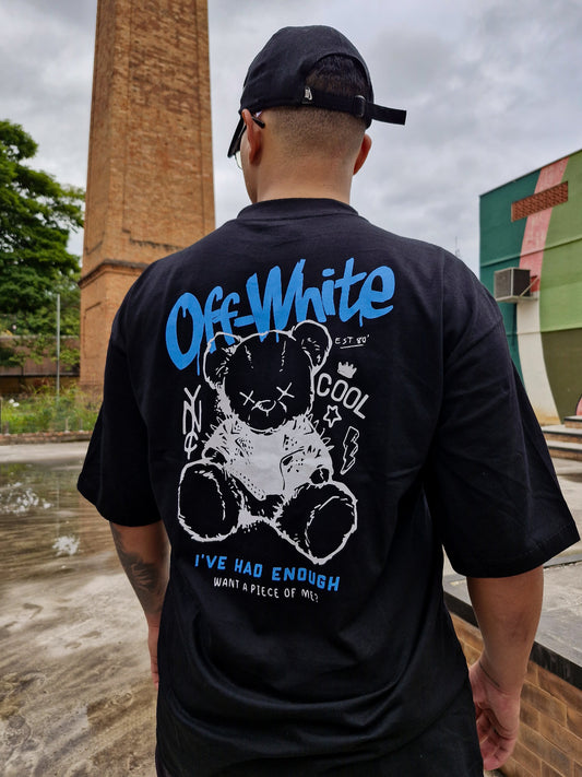 Camisa Oversized Off-White Preta